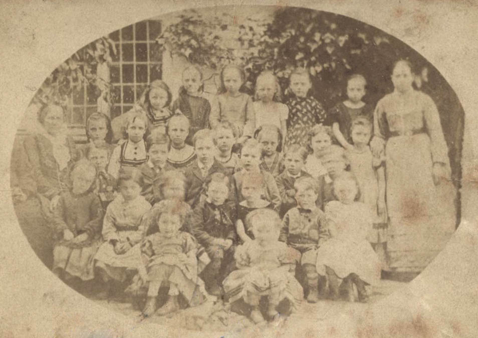 Broadway School class in 1870s.  Annie is at the front on the left of the picture. 